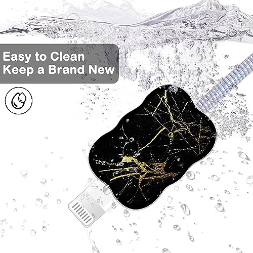 VNJ ACCESSORIES Protective Charger Case for iPhone 18W 20W iPhone 16 15 14 13 12 11 Pro Max Charging Cable Charger Protective Cover Data Cable Protective Sleeve-Black Marble - Image 3