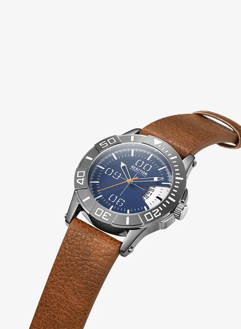 Kenneth Cole Reaction Kenneth Cole Reaction Analog Gents Watch With Brown Synthetic Leather Strap 46mm - KRWGB9007201