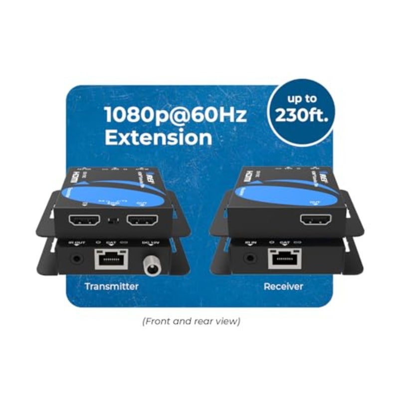4K HDMI over Ethernet Extender for AV signal distribution, CAT6 cable, black, supports 4K@30Hz and 1080P Full HD with IR up to 164 feet, loop out, plug-and-play, DTS-HD Dolby TrueHD Deep Color - Image 2