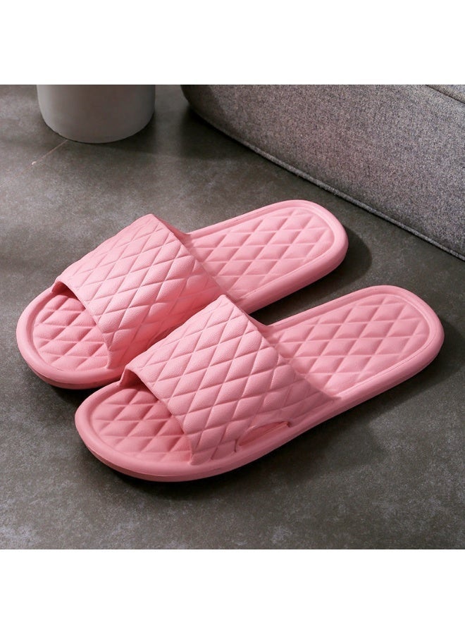 Anti-slip shower room indoor soft and lightweight flat-bottomed slip-on shoes and slippers, suitable for both indoor and outdoor use, peach pink color, size 38-39, suitable for a size of 37-38. - Image 1
