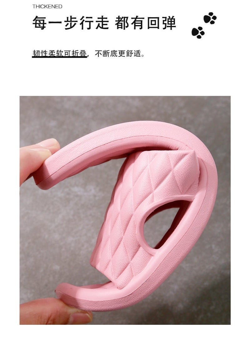 Anti-slip shower room indoor soft and lightweight flat-bottomed slip-on shoes and slippers, suitable for both indoor and outdoor use, peach pink color, size 38-39, suitable for a size of 37-38. - Image 3