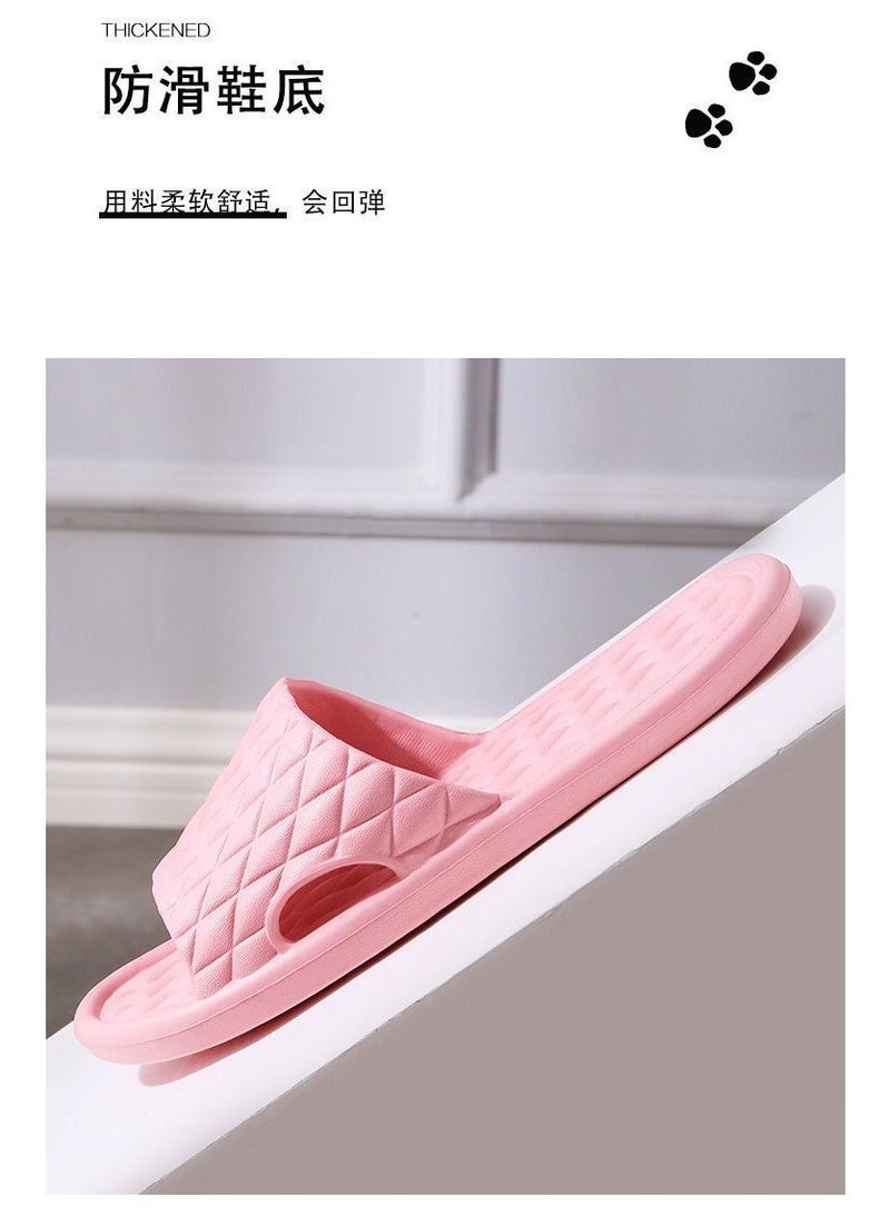 Anti-slip shower room indoor soft and lightweight flat-bottomed slip-on shoes and slippers, suitable for both indoor and outdoor use, peach pink color, size 38-39, suitable for a size of 37-38. - Image 2