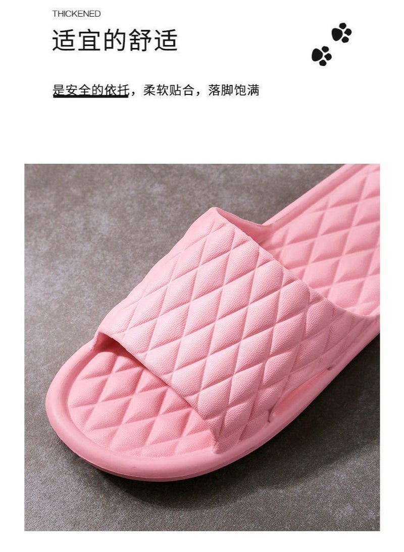 Anti-slip shower room indoor soft and lightweight flat-bottomed slip-on shoes and slippers, suitable for both indoor and outdoor use, peach pink color, size 38-39, suitable for a size of 37-38. - Image 4