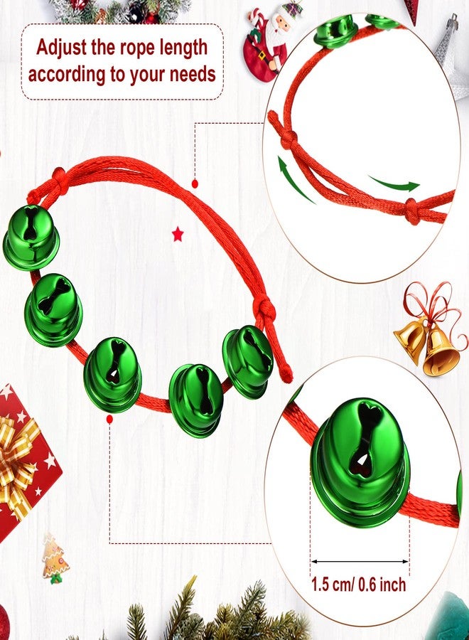 Sureio 90 Pcs Christmas Bells Bracelets Adjustable Bell Bracelets Xmas Bracelet for Kids Adults Christmas Gifts Stocking Stuffers for Christmas Holiday Party Accessories Home Decor (Gold, Silver, Green, Red) - Image 3