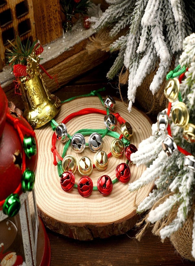 Sureio 90 Pcs Christmas Bells Bracelets Adjustable Bell Bracelets Xmas Bracelet for Kids Adults Christmas Gifts Stocking Stuffers for Christmas Holiday Party Accessories Home Decor (Gold, Silver, Green, Red) - Image 5