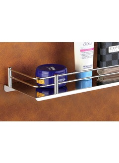 iSTAR iSTAR Stainless Steel Wall Mounted Rectangular Shelf with Railing | Stylish Multipurpose Bathroom Accessories Storage Organizer Rack for Home, Kitchen, Washroom, Shower and Hotel Use (12 x 5 Inch)  - Image 4