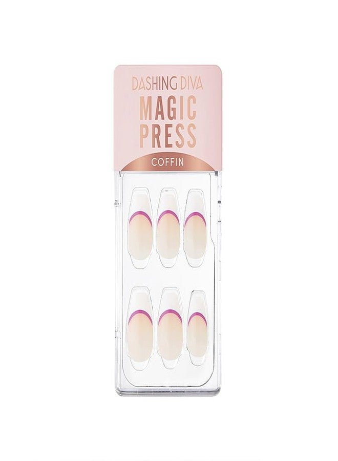 Dashing Diva Magicpress | Long Lasting Nails | Press On Nails (White Purple) - Image 1