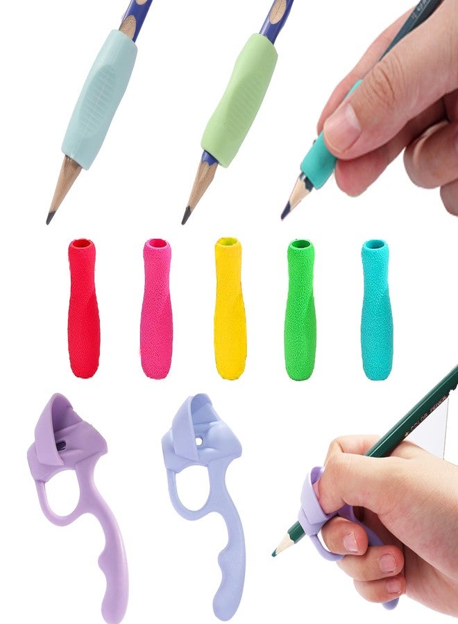 AURAADORN 9 Pack Pencil Grips for Kids Handwriting,Pencil Gripper Holder Posture Correction for Preschooler Training, Pen Writing Aid Tool for Kids Preschools Students (9pcs Multicolor) - Image 1