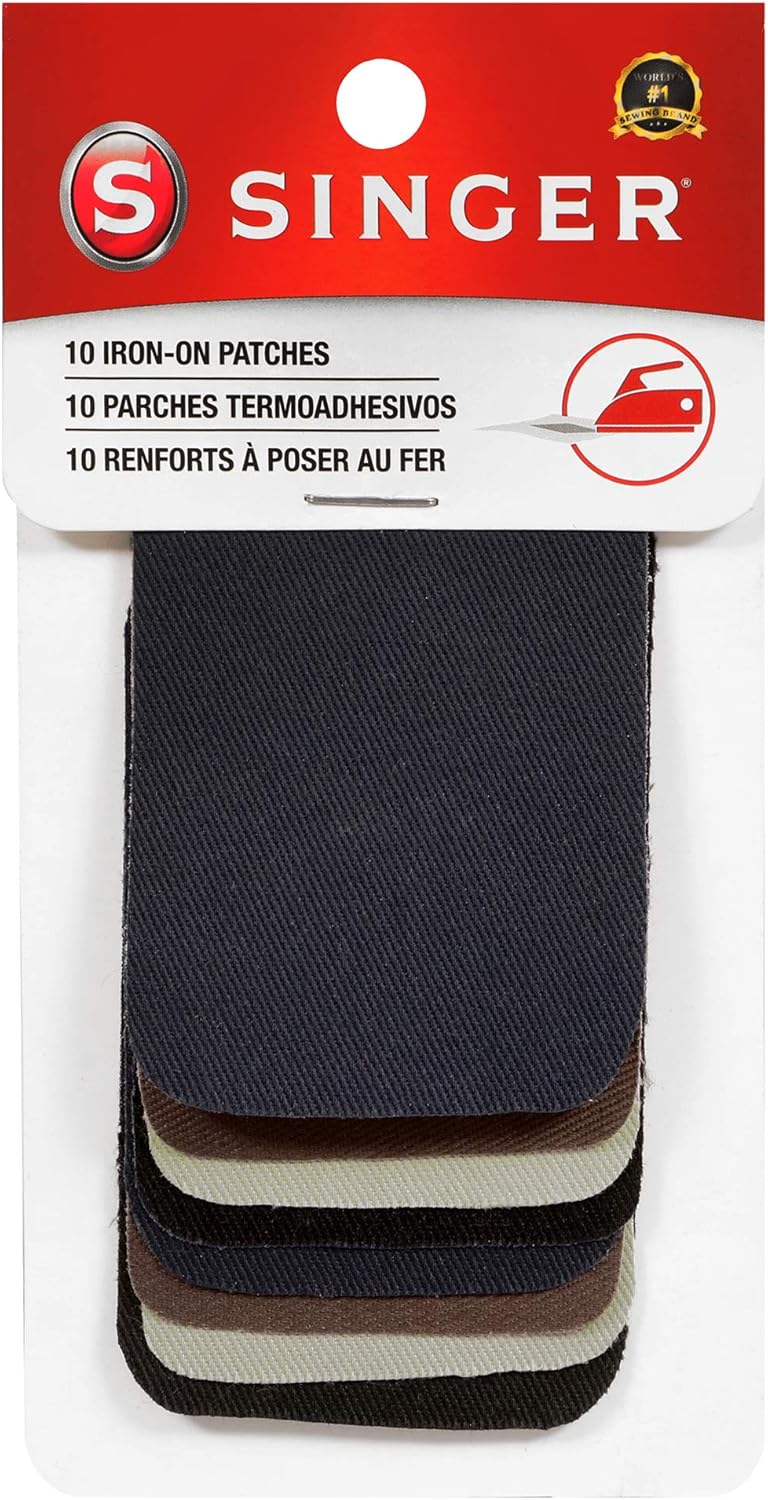 Singer Iron-On Patches, 2" x 3", Dark Assortment - 10 Count - Image 1