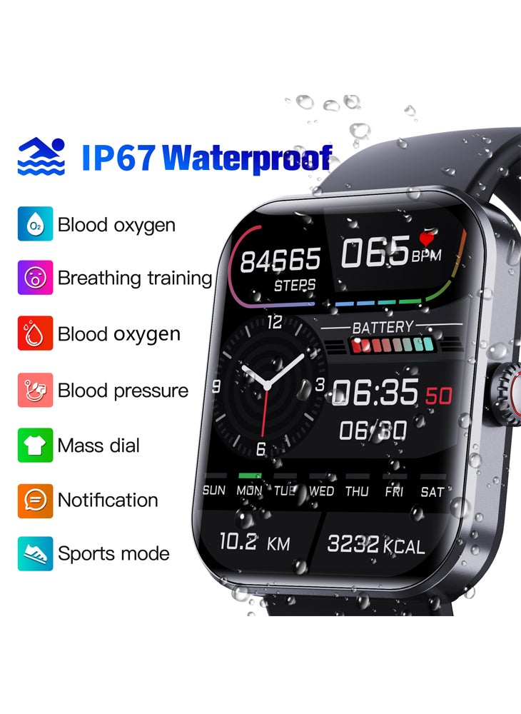 تشوميل ساعة F57L الذكية بشاشة كبيرة مقاس 1.91 بوصة لمراقبة نسبة السكر في الدم وضغط الدم غير الجراحية ساعة رياضية - Image 4