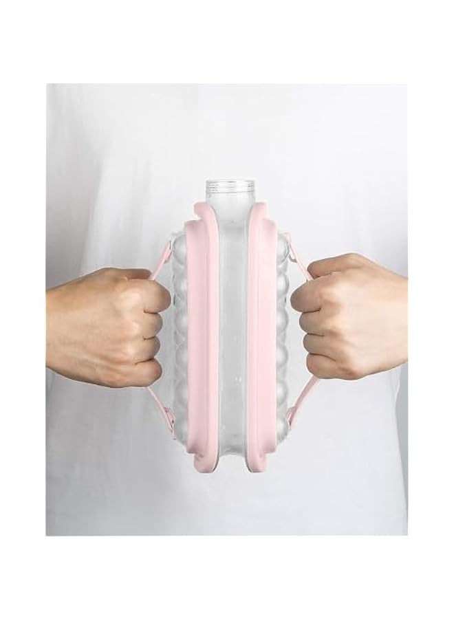 تراسل صينية مكعبات ثلج سيليكون 4 في 1 من سترايلف ايس بريكر بوب، صينية مكعبات ثلج سيليكون مضادة للانسكاب مع غطاء، صانعة مكعبات الثلج للفريزر، محمولة وامنة - Image 2