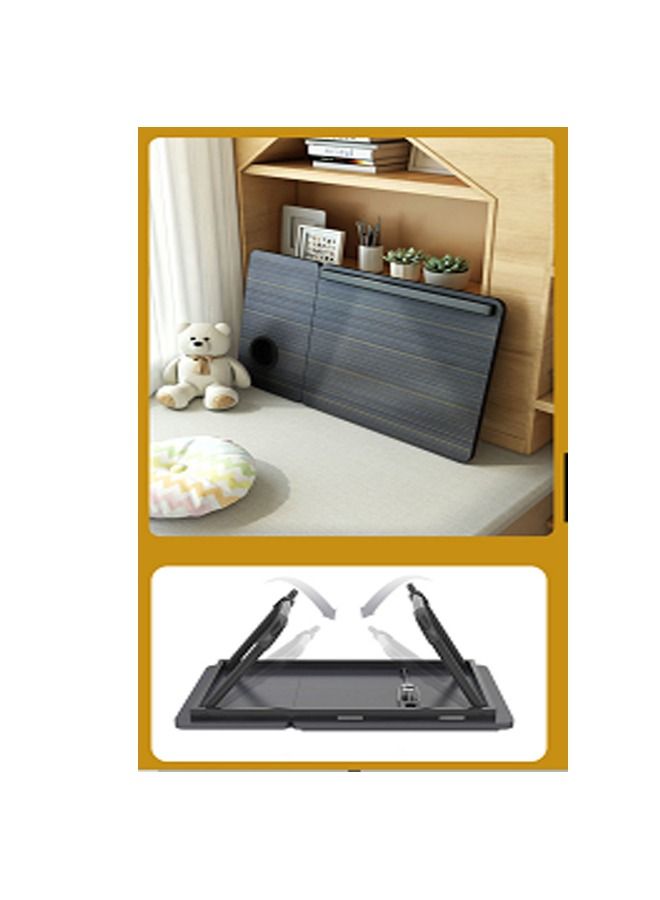 C&C Home 1-Piece Multifunction Folding Laptop Desk Portable Computer Tray for Bed Sofa Writing 4 Angles Adjustable Height Tilt Laptop Stand Tray Table with Cup Holder 55x25x32 cm - Image 5