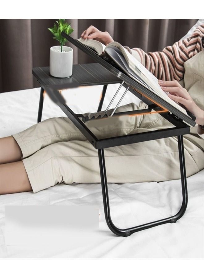 C&C Home 1-Piece Multifunction Folding Laptop Desk Portable Computer Tray for Bed Sofa Writing 4 Angles Adjustable Height Tilt Laptop Stand Tray Table with Cup Holder 55x25x32 cm - Image 3