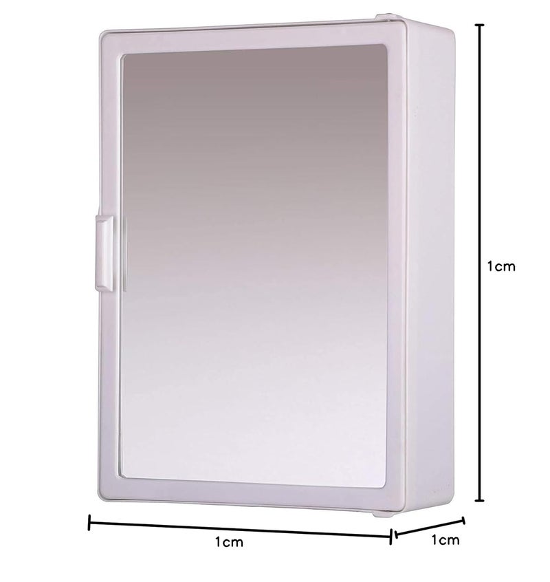 RIYA MultiPurpose Bathroom Cabinet Single Mirror Door with Storage Shelves First Aid Cabinet White 14x45x18 - Image 2