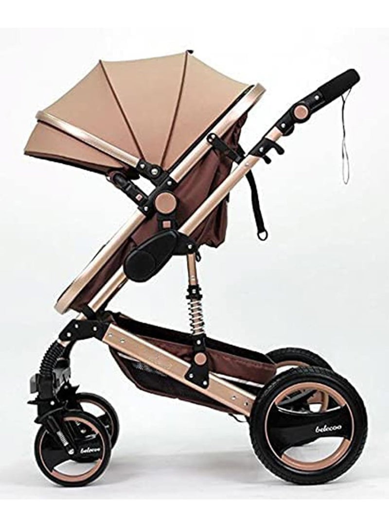 PLAYSO 3 in 1 Infant Baby Stroller with Reversible Seat and Adjustable Canopy - Image 5