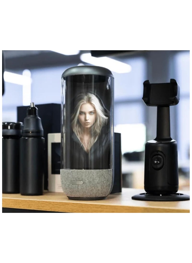 Generic - AI HoloBox ChatGPT-Powered Desktop Holographic Companion, Interactive Holographic Display, ChatGPT Conversation, Personalised Video Uploads, Portable Design| Voice-Controlled Virtual Assistant - Image 1