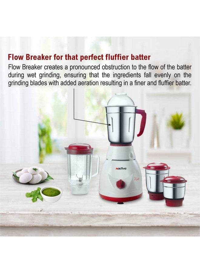 Activa ACTIVA Pluto Pro Plus Mixer Grinder 22 MM Heavy Duty Motor 650W, 4 Jars (White) 2 Year Warranty  - Image 3