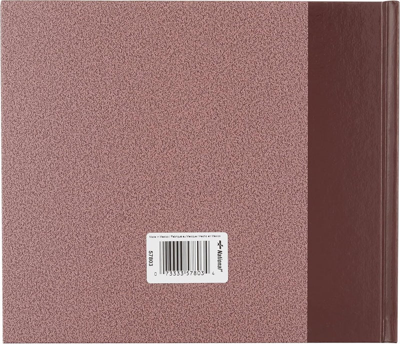 National National Visitors Register Book Hard Cover Sewn Binding Ribbon Marker 85 x 9875 64 LogIn Sheets Burgundy 57803  - Image 2