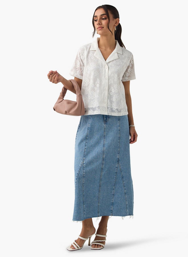 2Xtremz Textured Notch Collar Shirt with Short Sleeves - Image 2