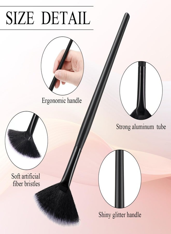 Maitys 9 Pieces Facial Fan Mask Brushes, Soft Facial Applicator Brushes Tools for Peel Glycolic Makeup for Mud Cream(Black with White) - Image 3