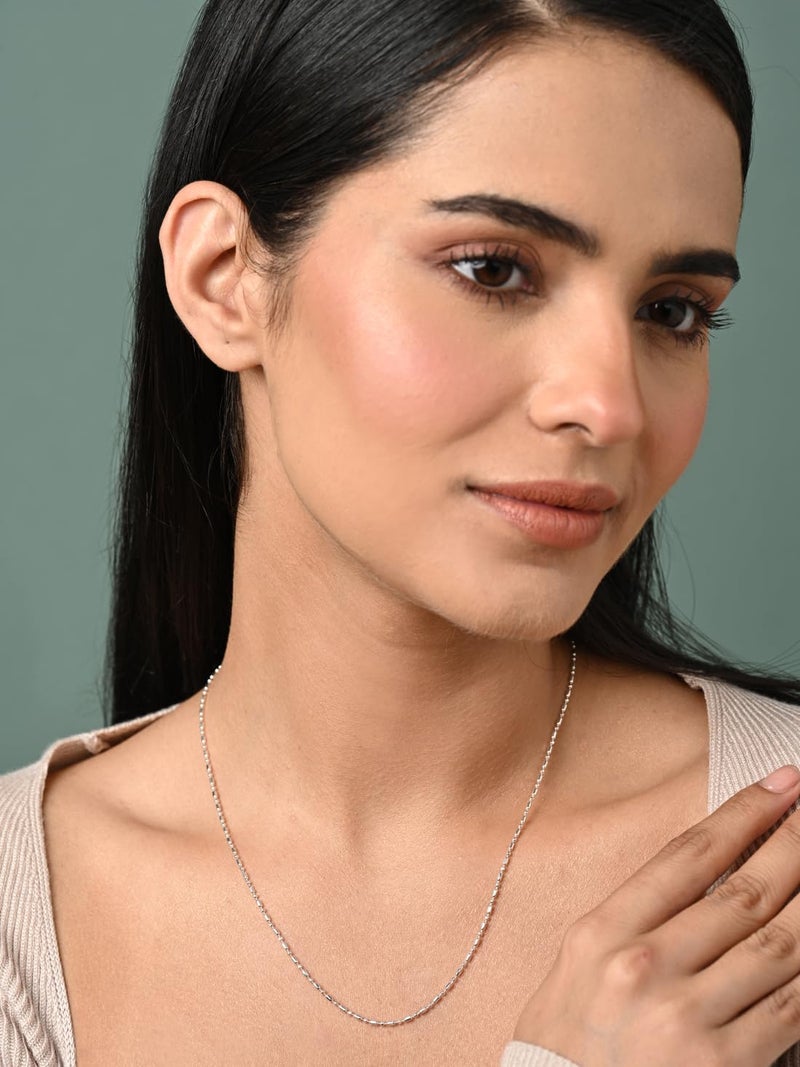 Clara 925 Sterling Silver Designer Chain Necklace in 18 inches |Gift for Women and Girls| With Certificate of Authenticity and 925 Stamp - Image 4