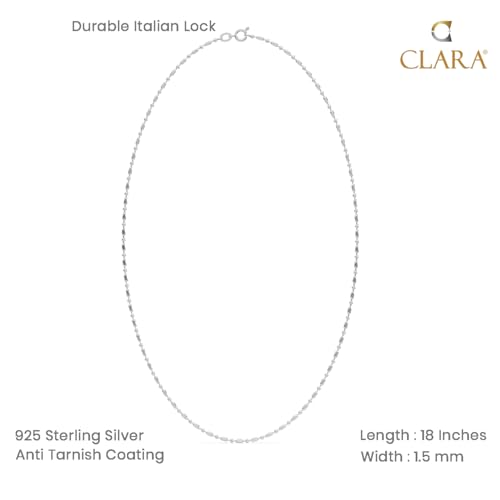 Clara 925 Sterling Silver Designer Chain Necklace in 18 inches |Gift for Women and Girls| With Certificate of Authenticity and 925 Stamp - Image 5
