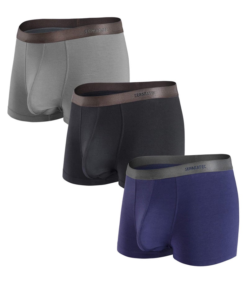 Separatec Men's Underwear Trunks, Soft Underwear Trunks Rayon Made from Bamboo, Dual Pouch Trunks for Men - Image 1
