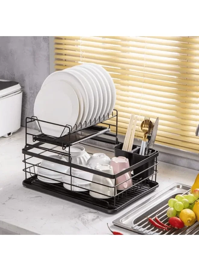 Cuisine Art Dish Drying Rack, Dish Rack For Kitchen Counter, Rust-Proof Dish Drainer With Drying Board And Utensil Holder For Kitchen Counter Cabinet