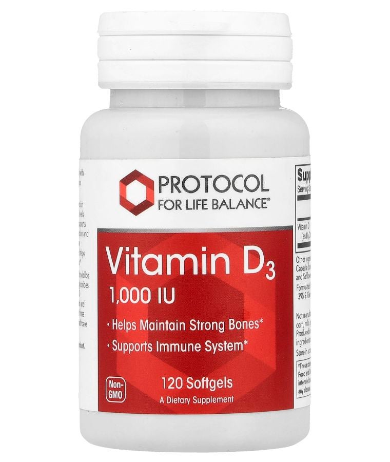Protocol For Life Balance Vitamin D3 25 mcg (1000 IU) 120 Softgels