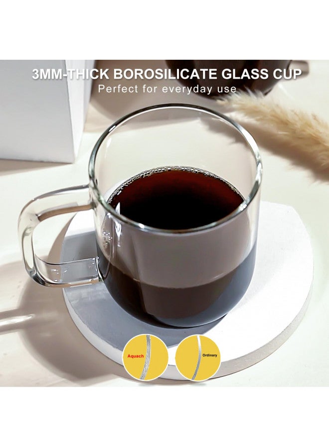 Aquach Glass Mugs 20 oz Set of 2, Extra Large Clear Glass Cup with Handle for Hot/Cold Coffee Tea Beverage, Drinking Glasses - Image 3
