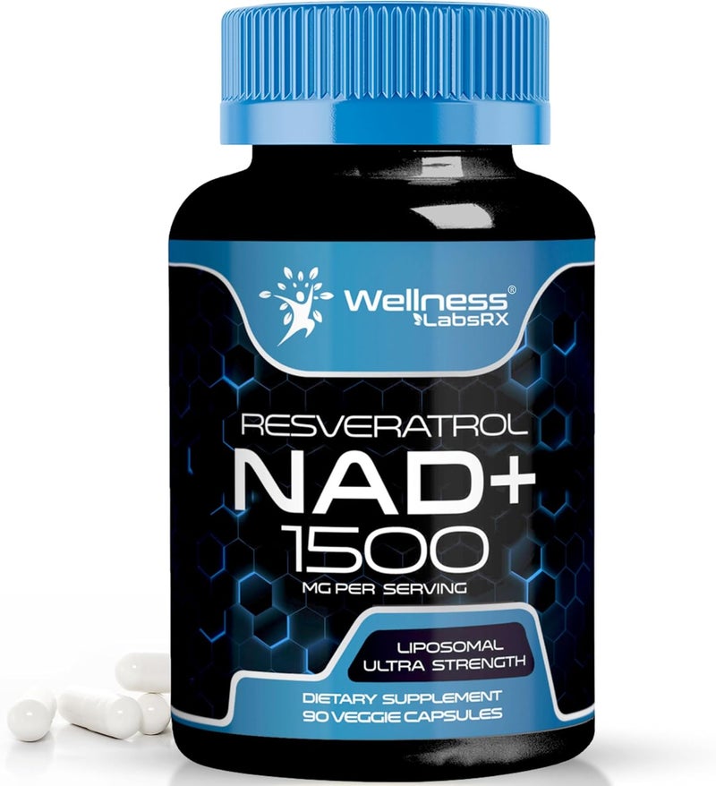 WELLNESS LABSRX NAD Supplement 1500mg  USA Made Liposomal NAD Supplement with Resveratrol NAD Plus Boosting  Support Cellular Health Stamina  Healthy Aging  Ultra Strength Capsules - Image 1
