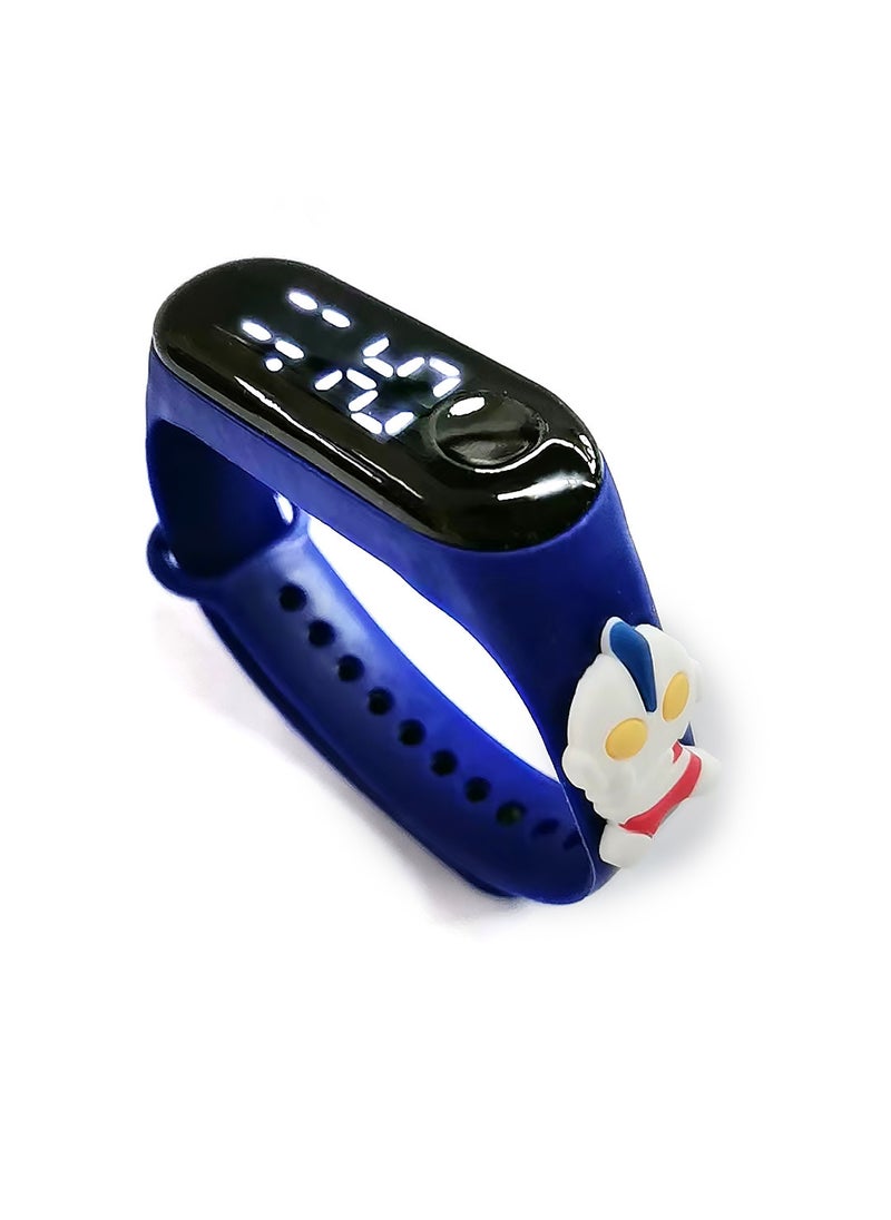 Generic Crayon Shin-chan LED Waterproof Kids Watch Sapphire Blue-Ultraman 