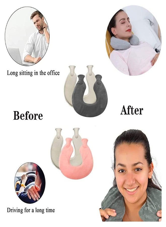 Voblin U-Shaped Hot Water Bottle with Soft Cover, 2L Neck Hot Water Bag, Portable Hot Water Bottle for Neck and Shoulder Pain Relier,Grey - Image 4