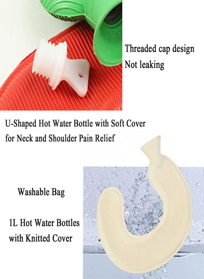 Voblin U-Shaped Hot Water Bottle with Soft Cover, 2L Neck Hot Water Bag, Portable Hot Water Bottle for Neck and Shoulder Pain Relier,Grey - Image 2