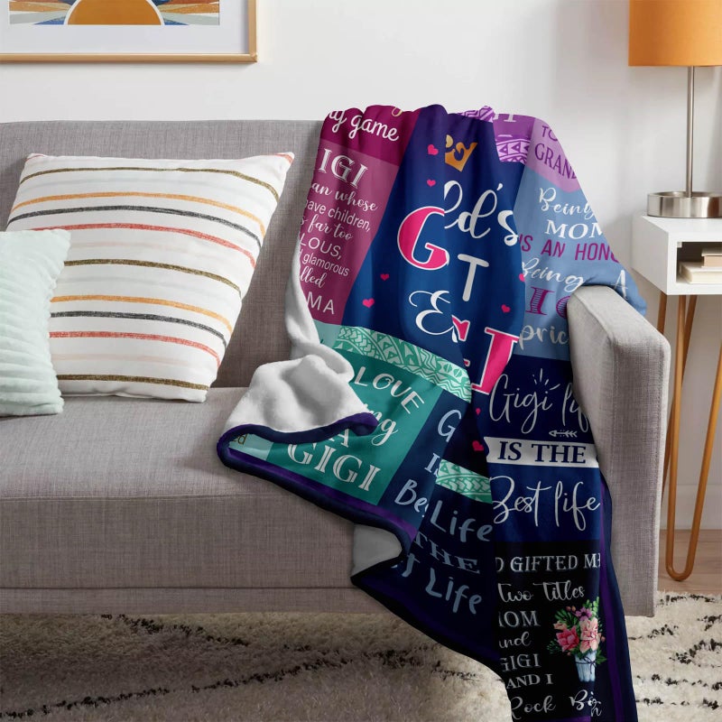 Gevuto Gevuto Gigi Gifts for Grandma Blankets Gifts for Gigi Throw 50"" x 60"" Gigi Birthday Gifts  Nana Gifts from Grandkids Grammy Gift for Mothers Day Birthday Gifts for Nana Great Grandma Gifts Blanket  - Image 4