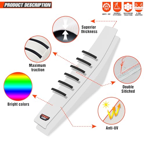 MCHMFG Motorcycle Universal Seat Cover Non-Slip Rubber Striped Gripper Soft Sewing for CRF WR WRF RMZ YZF SXF EXC EXC XC SX CR KLX Dirt Pit Bike Motocross Off Road (White) - Image 2