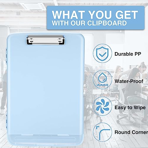 Sooez Clipboards with Storage, High Capacity Clip Boards 8.5x11 with Storage, Heavy Duty Nursing Clipboard Folder, Plastic Clipboard with Pen Holder for Women Teachers Work, School & Office Supplies - Image 4