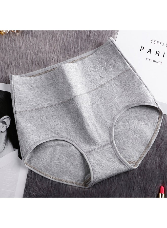 Pure Cotton High-waist Women's Underwear, Postpartum High-waist Shaping And Lifting Plus Size Underwear, Pure Cotton High-waist Embossed Underwear - Image 1