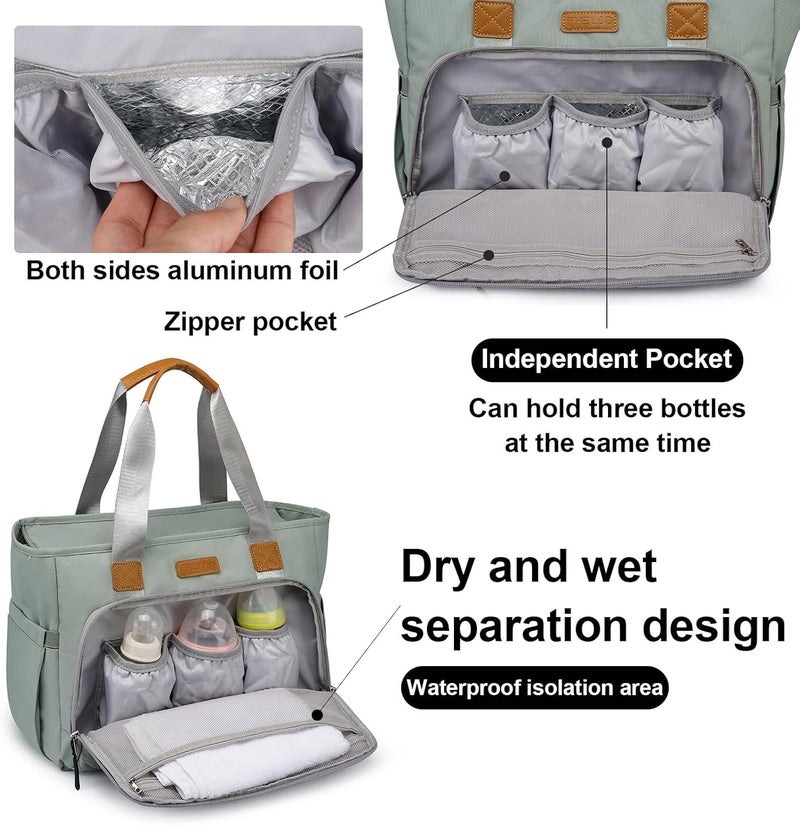 FHELAD Large Diaper Bag Tote with Laptop Compartment - Image 4