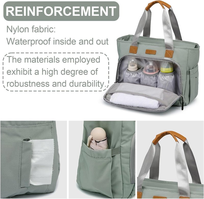 FHELAD Large Diaper Bag Tote with Laptop Compartment - Image 3