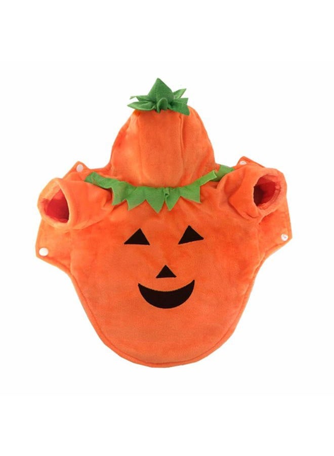 Mogoko Dog Cat Halloween Pumpkin Costumes, Funny Pet Cosplay Dress, Puppy Fleece Hoodie Coat Clothes, Animal Autumn Winter Warm Jumpsuit Outfit Apparel (XL for 12.0~18.0 lbs) - Image 2