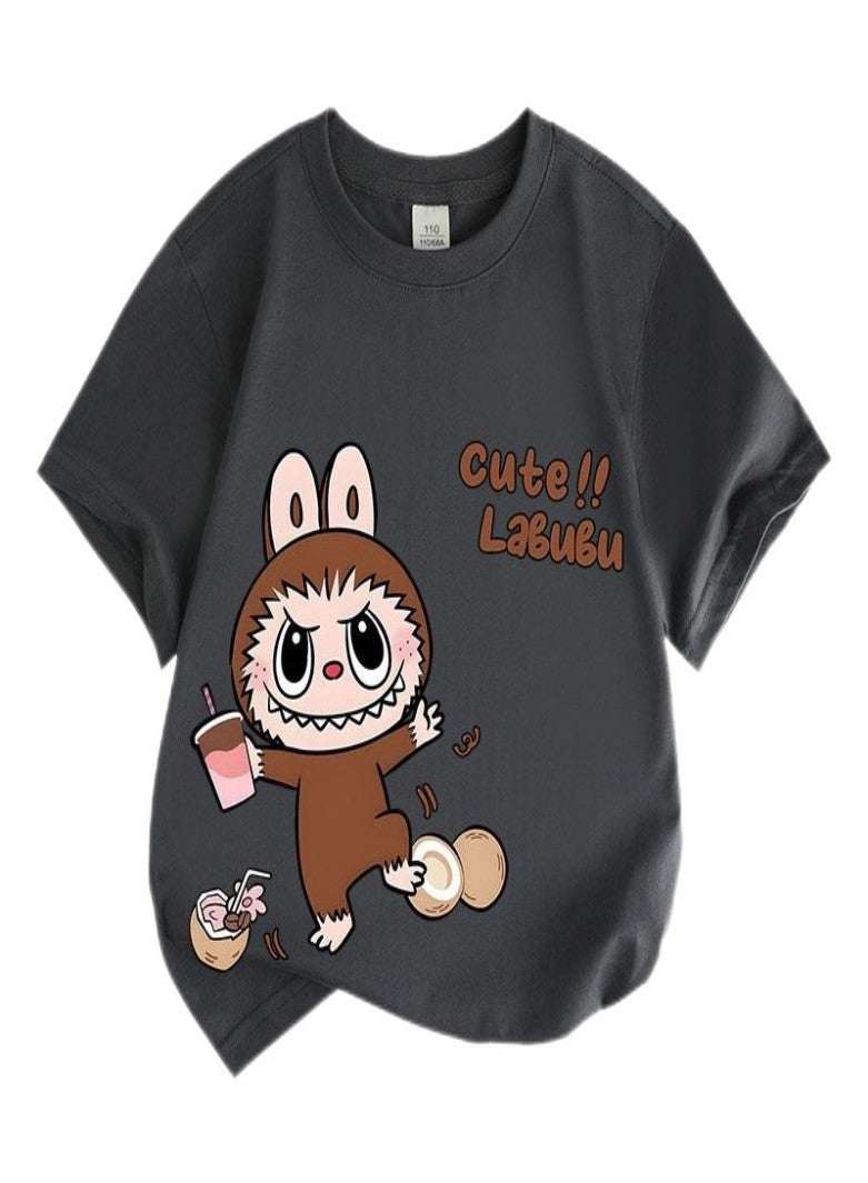 LABUBU Unisex Short Sleeve Stylish Top TShirt cotton Tee for Boys Girls Kid Children - Image 1