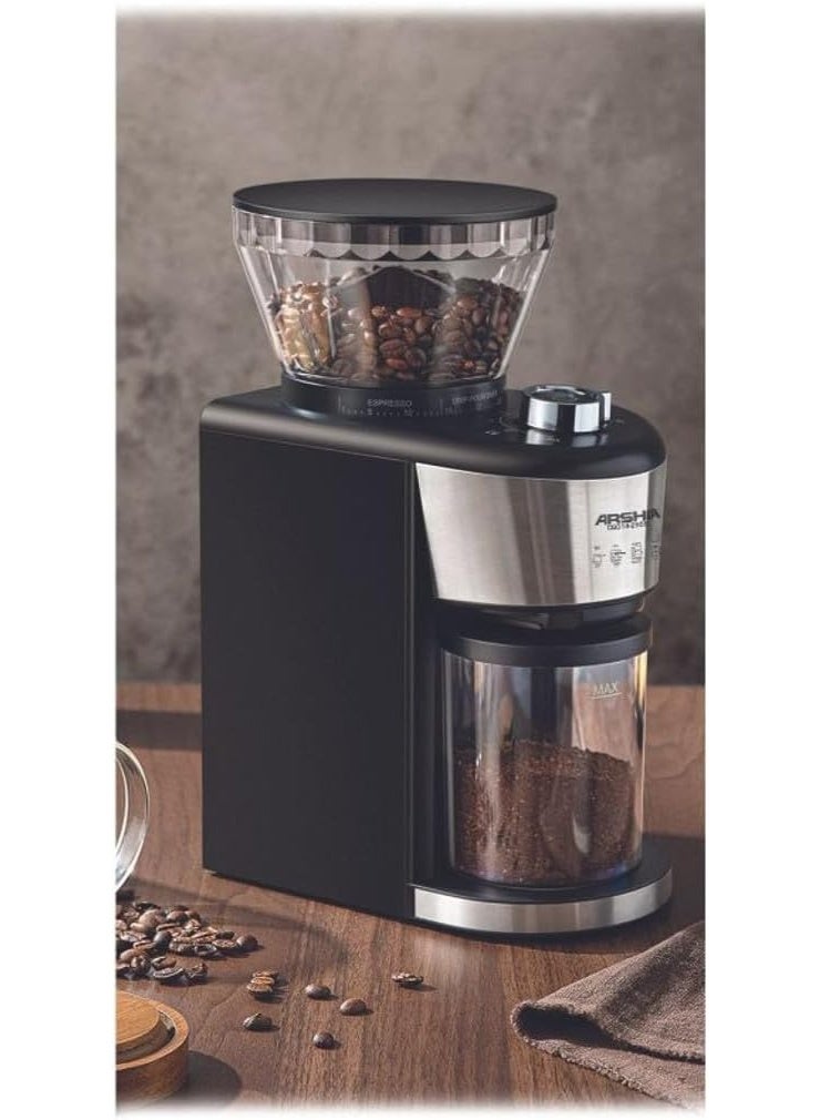 Arshia Arshia Premium Coffee Grinder 35 Setting Option Black CG014-2959 - Image 2