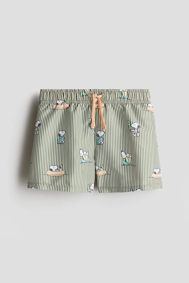 اتش اند ام شورت سباحة مزين برسمة