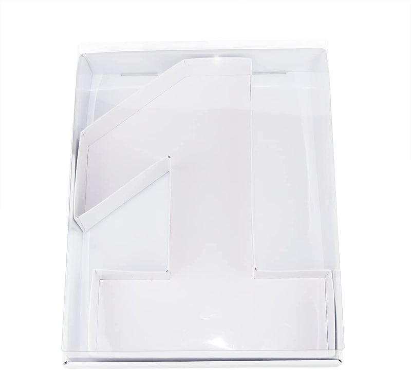 WENPACK 12.5" Cardboard Number Shaped Mache Box Strawberries Fillable Sweets Gift Box with Clear Lid (White, 1) - Image 2