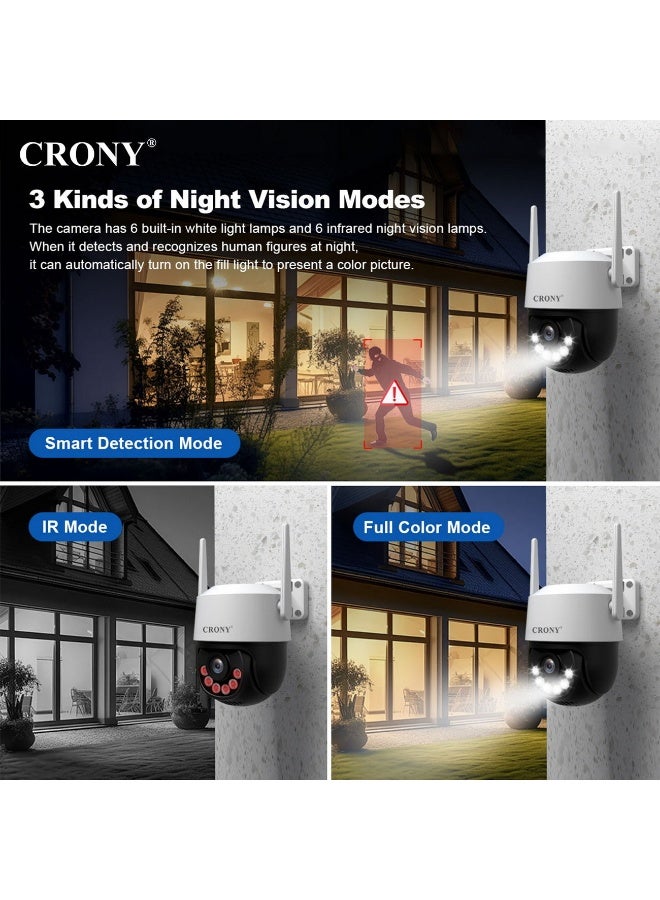 CRONY SH072 8MP PTZ Wireless Outdoor Security Camera – Dual-Band WiFi (2.4/5GHz), IP66 Waterproof, Full-Colour Night Vision, Human Detection & Two-Way Audio - Image 5