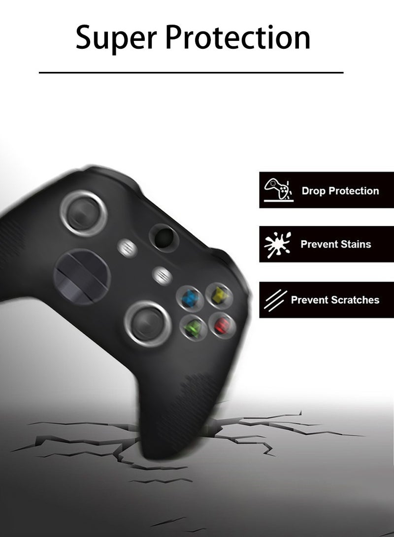 2 pcs Soft Silicone Cover for Xbox One/One S Controller, Non-slip Skin Cover, Interference-free Full Cover for Xbox One Slim Wireless Controller with 4 Thumb Grip Covers. - Image 2