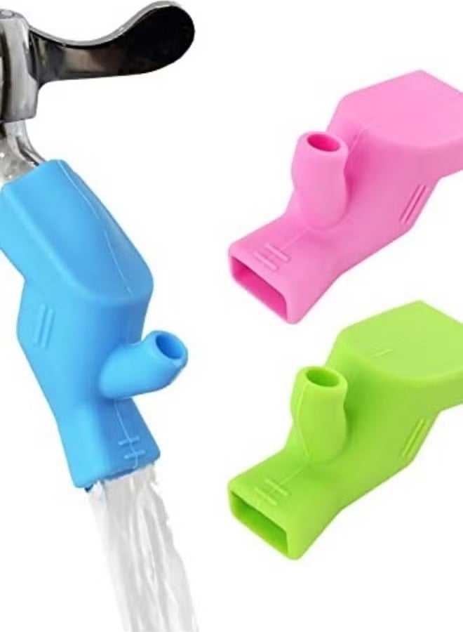 Geustos 3pcsKitchen Sink Faucet Extender Rubber Elastic Nozzle Guide Children Water Saving Tap Extension for Bathroom Accessories - Image 2