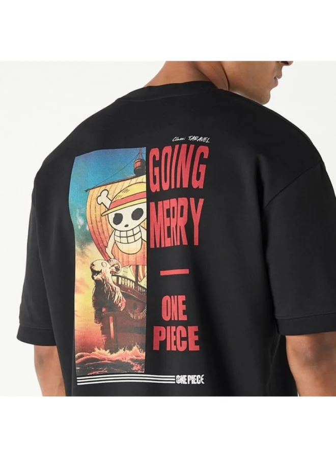 SP Characters One Piece Graphic Print Crew Neck T-shirt with Short Sleeves