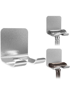 Linkidea Linkidea 2 Pack Wall Mount Safety Razor Holder for Shower Self Adhesive Shaver Hook Hanger Stand Bathroom Wall Mounted Razor Holder Compatible with Vikings Merkur Double Edge Safety Razor 